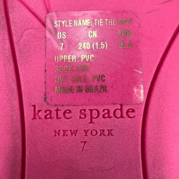 Kate Spade Sandal Women 7 Bow Tie Knot Slide Flat Jelly Cruise Resort Party Core - Picture 9 of 9